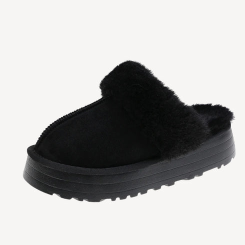 Women's Warm Plush Slip-on Platform Slippers